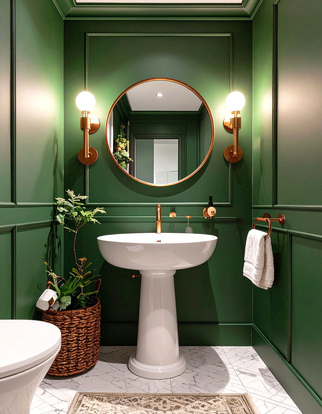 Designing with Immersive Forest Green - 30 small bathroom color trends 2025