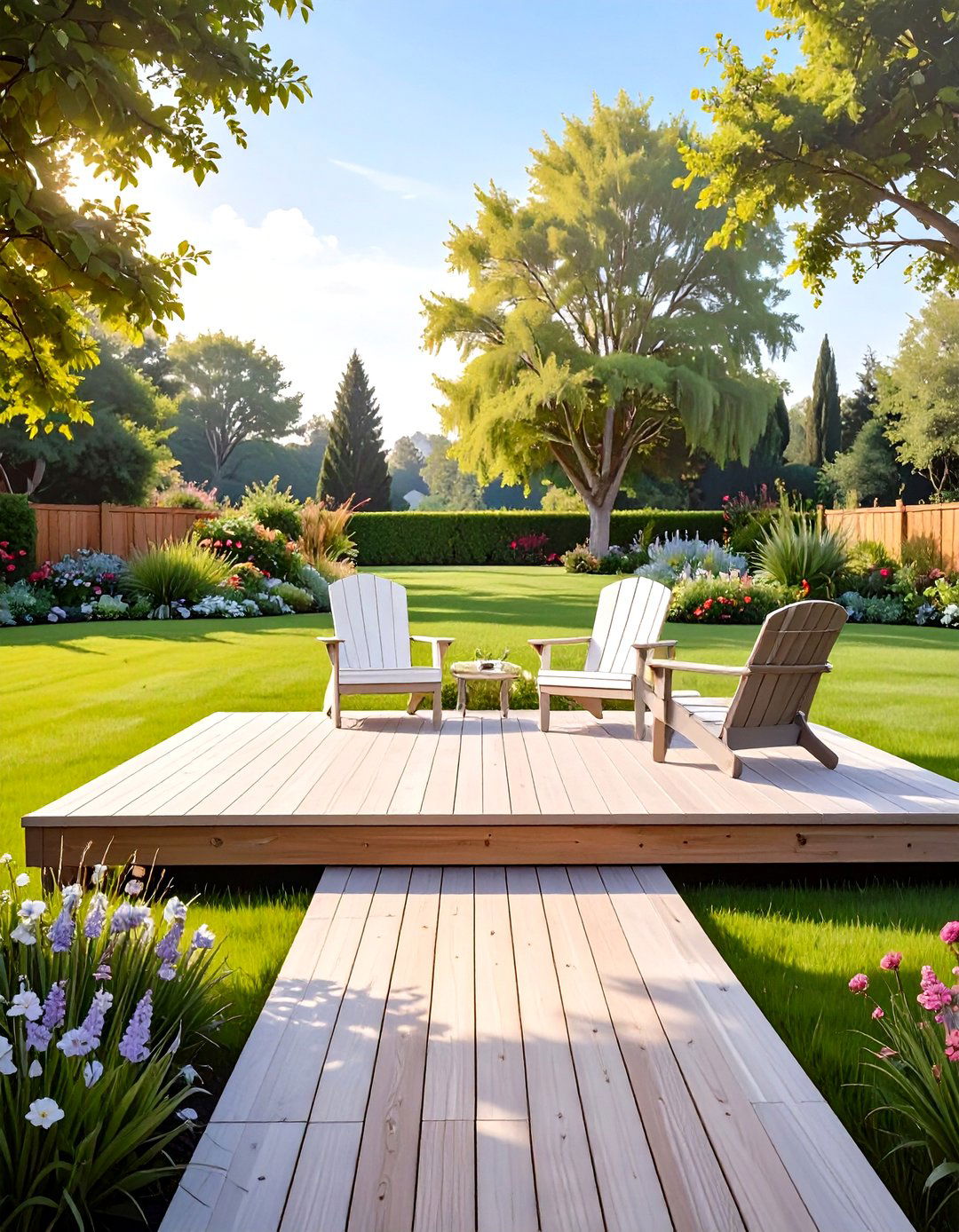 Detached Island Outdoor Deck in the Garden - 30 outdoor deck ideas