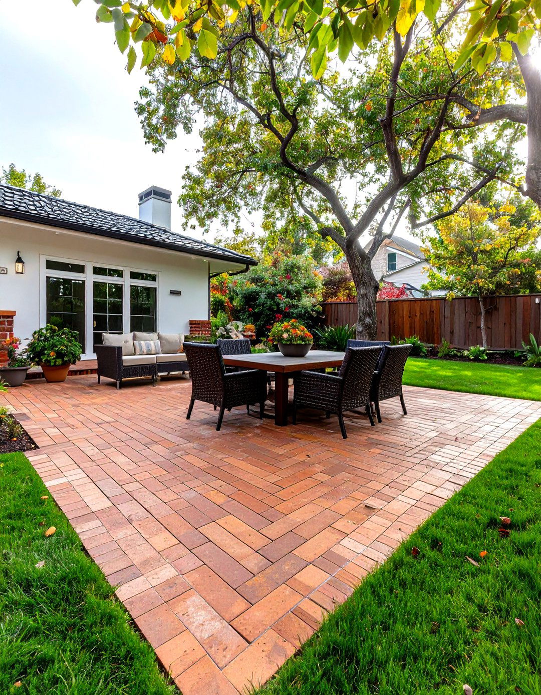 Diagonal Herringbone Patio Pavers - 30 patio pavers ideas