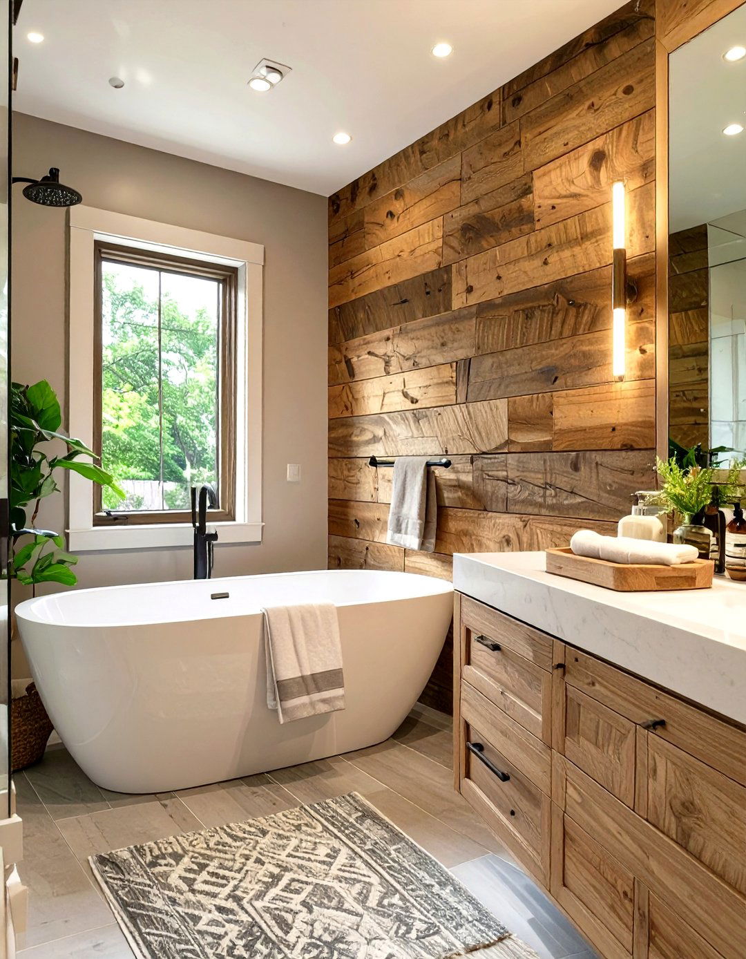Diagonal Shiplap Bathroom Wall - 30 shiplap bathroom ideas