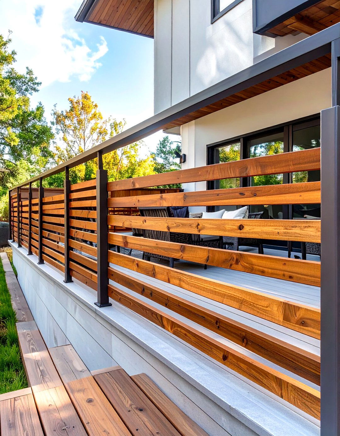 30 Simple Deck Railing Designs to Modernize Your Patio - We Love Home Blog