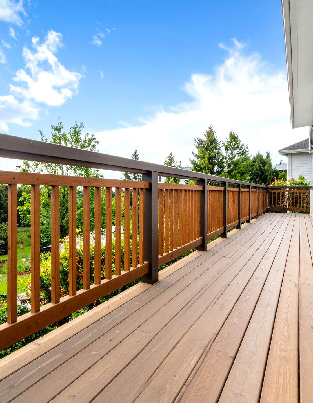 Diagonal Wood Slat Railing - 30 inexpensive deck railing ideas