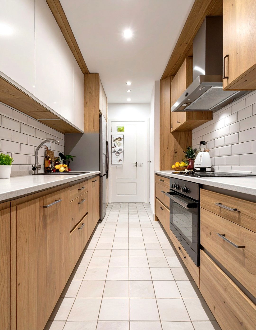 Diagonally Laid Square Kitchen Floor Tile - 30 small kitchen floor tile ideas