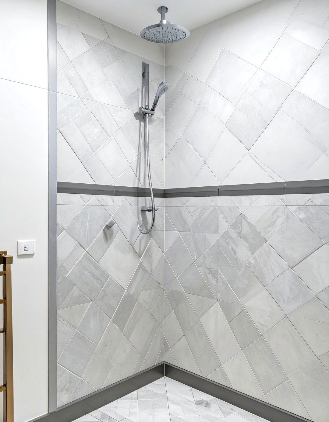Diamond Pattern Shower Tiles - 30 shower bathroom tile ideas