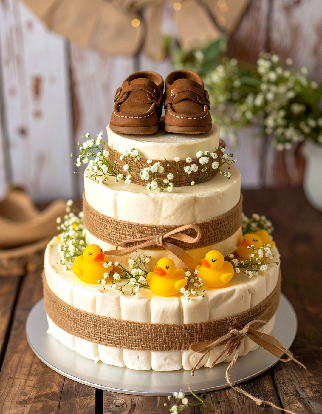 Diaper Cake Masterpiece - 30 baby shower centerpiece ideas