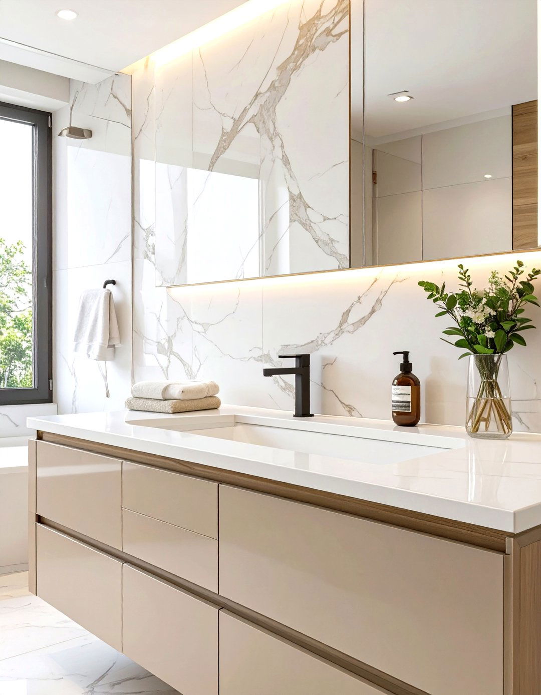 Digital Print Laminate Bathroom Backsplash - 30 cheap bathroom backsplash ideas