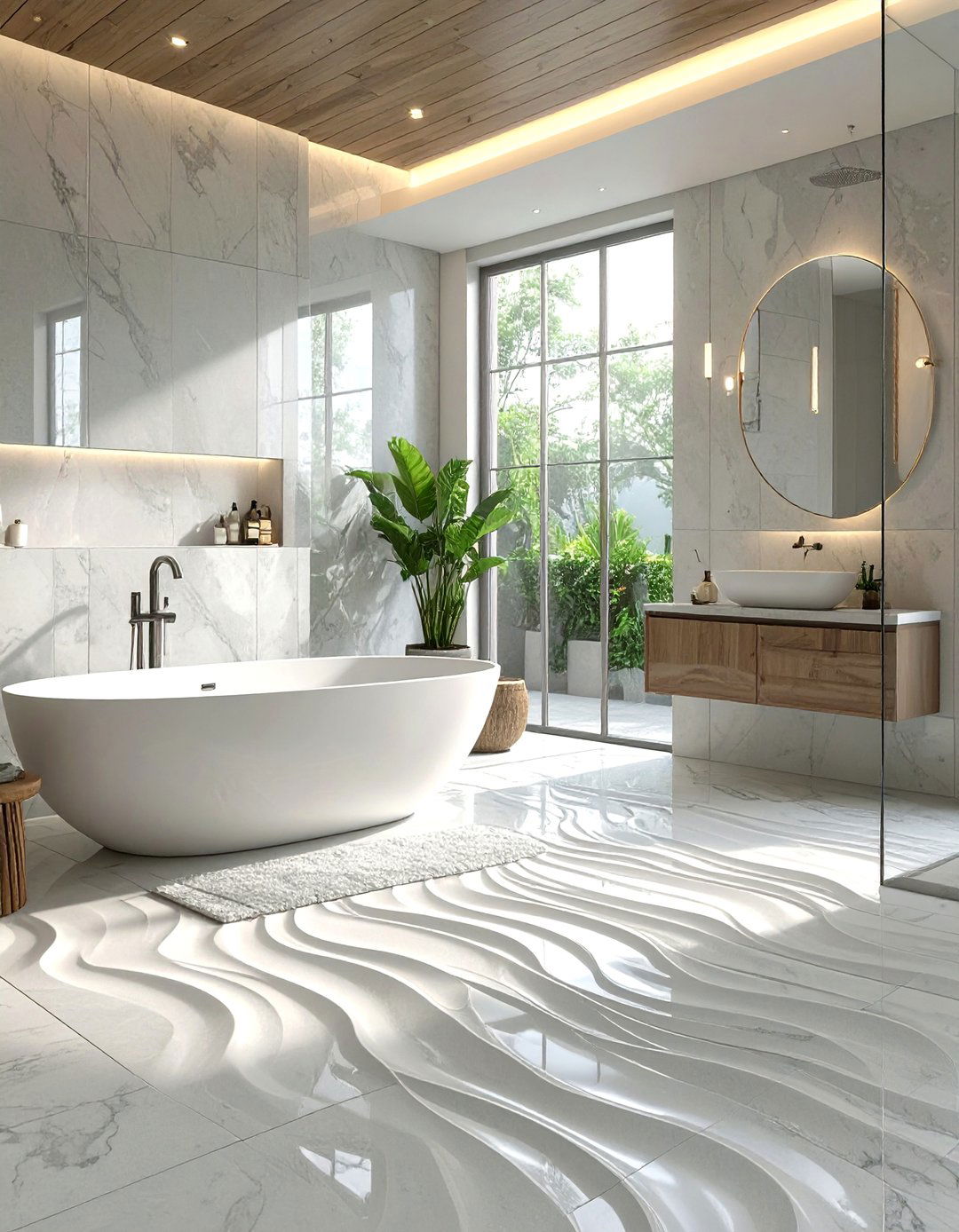 Dimensional Tile Bathroom Floor - 30 bathroom floor ideas