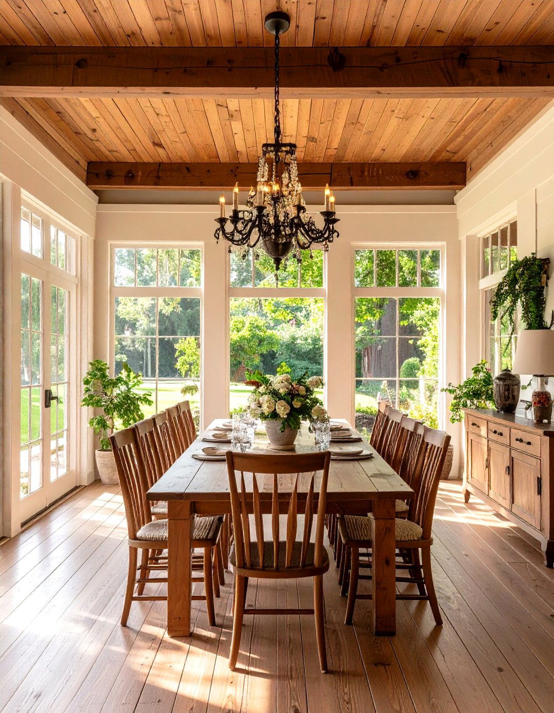 Dining Focused Enclosed Porch - 30 enclosed porch ideas