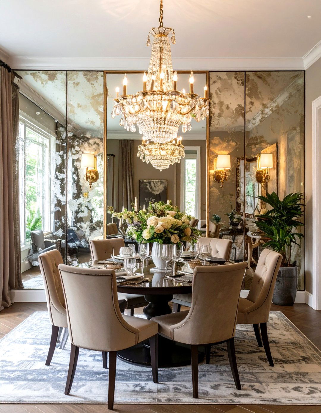 Dining Room Antique Mirror Feature - 30 how to use mirrors in interior design ideas