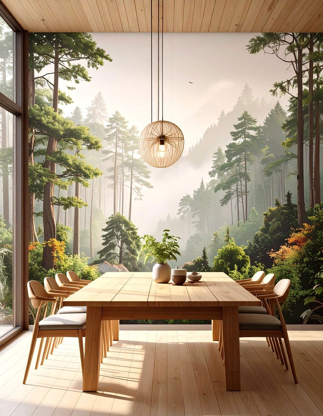 Dining Room Mural Masterpiece - 30 how to use wallpaper in interior design ideas