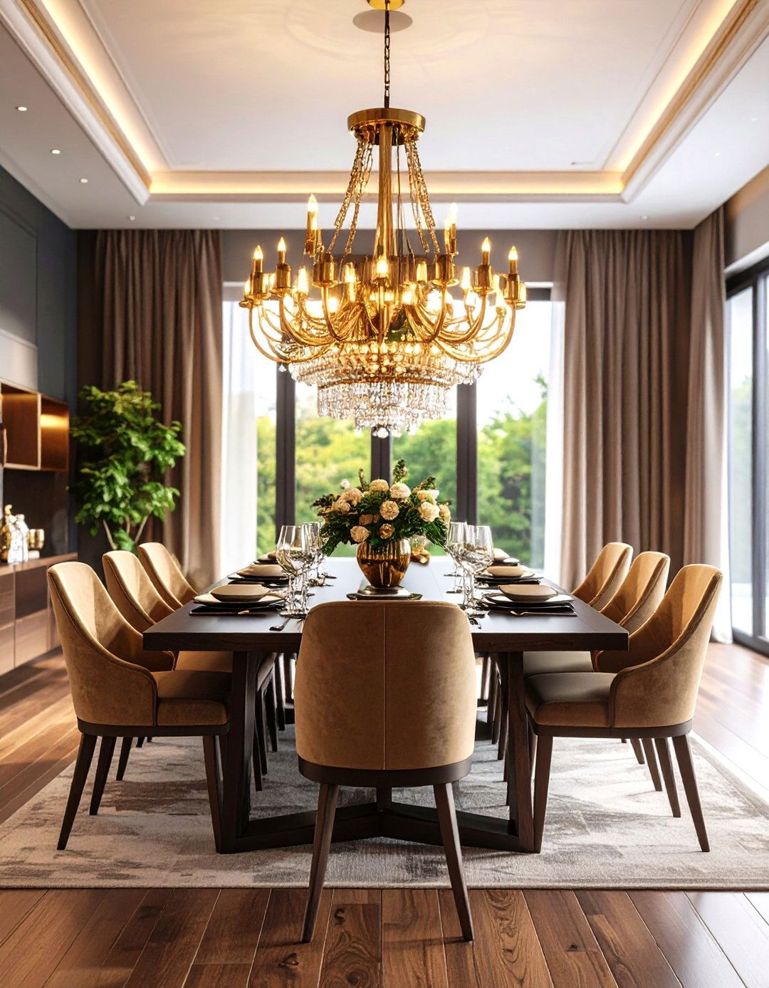 Dining Room with a Statement Chandelier - 30 patricketsesfantomes.com what is interior design ideas