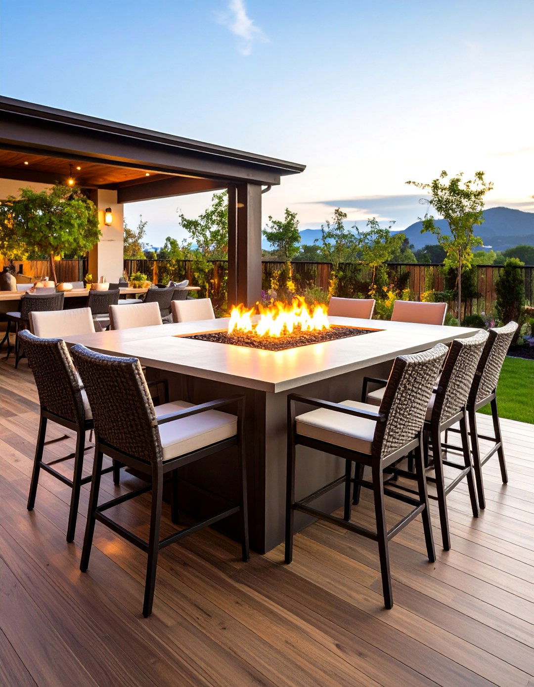 Dining Table with a Built In Fire Pit - 30 fire pit landscaping ideas