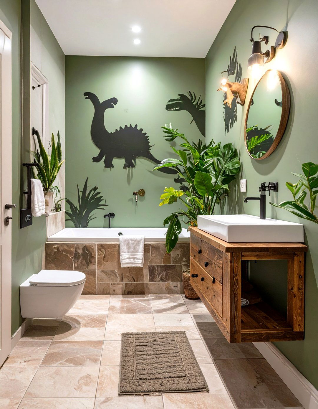 Dinosaur Discovery Bathroom - 30 kids bathroom ideas