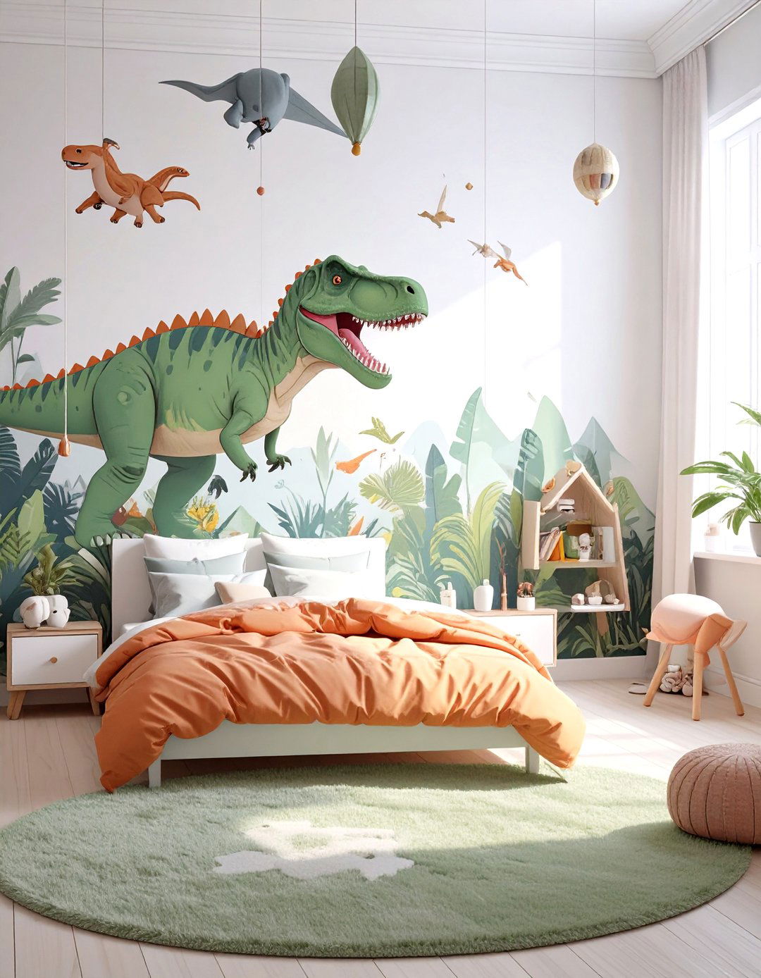 Dinosaur Themed Prehistoric Playground - 30 toddler bedroom ideas