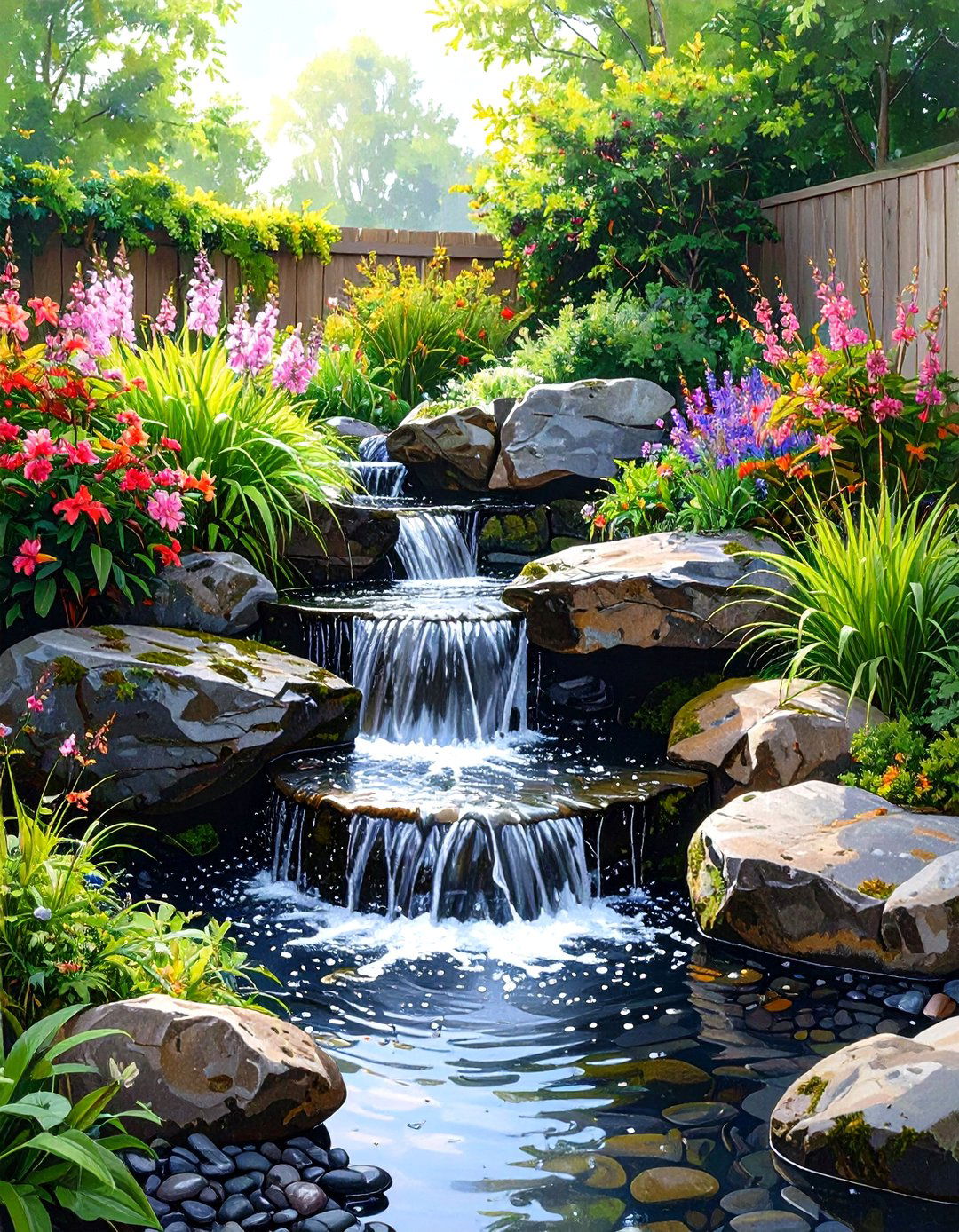 Disappearing Water Fountain Feature - 30 small garden design ideas