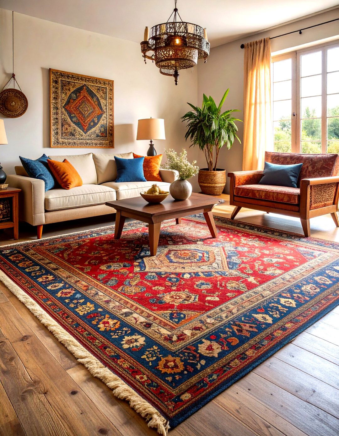 Distressed Vintage Look Living Room Carpet - 30 living room carpet ideas