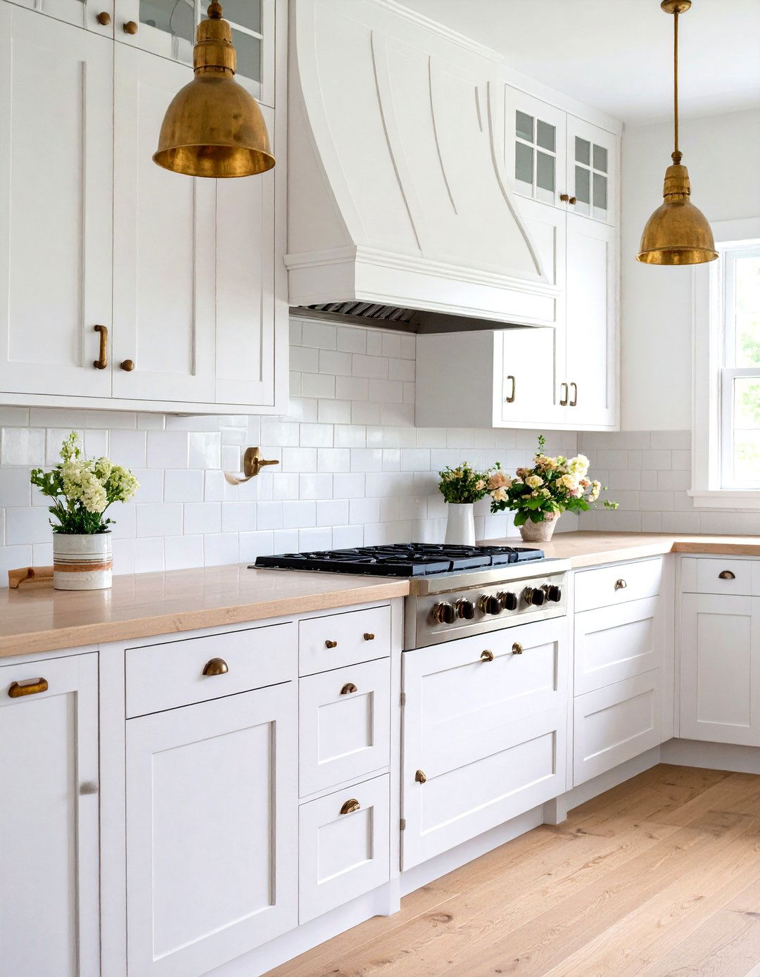 Distressed White Kitchen Cabinets - 30 rustic farmhouse interior design ideas