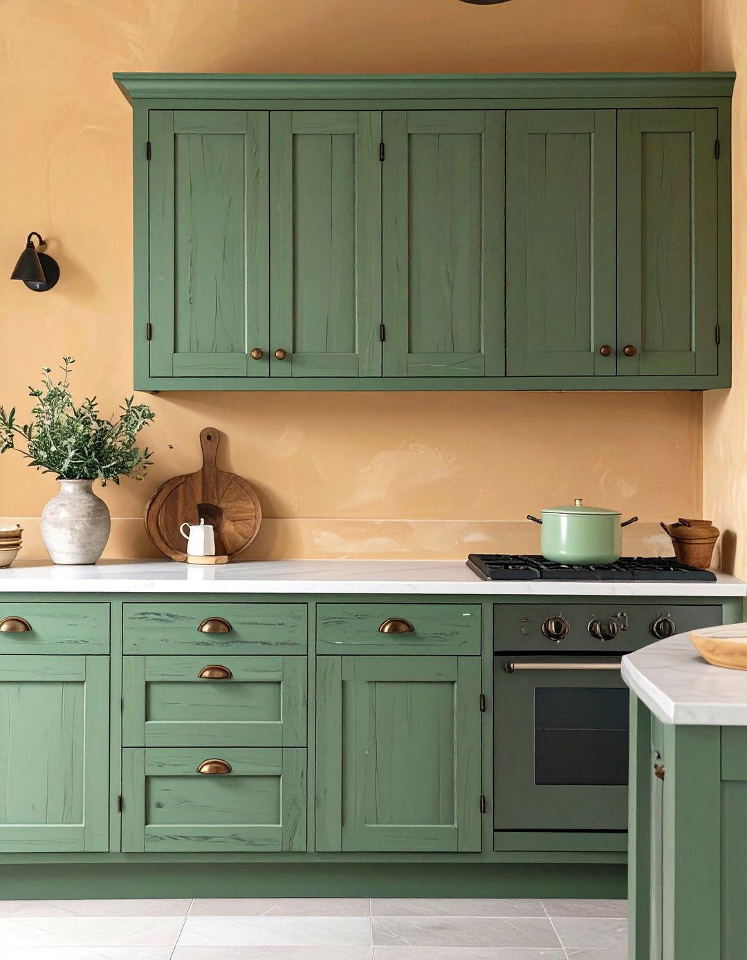 Distressed Wood Cabinetry in a Tuscan Kitchen - 30 tuscan kitchen design ideas