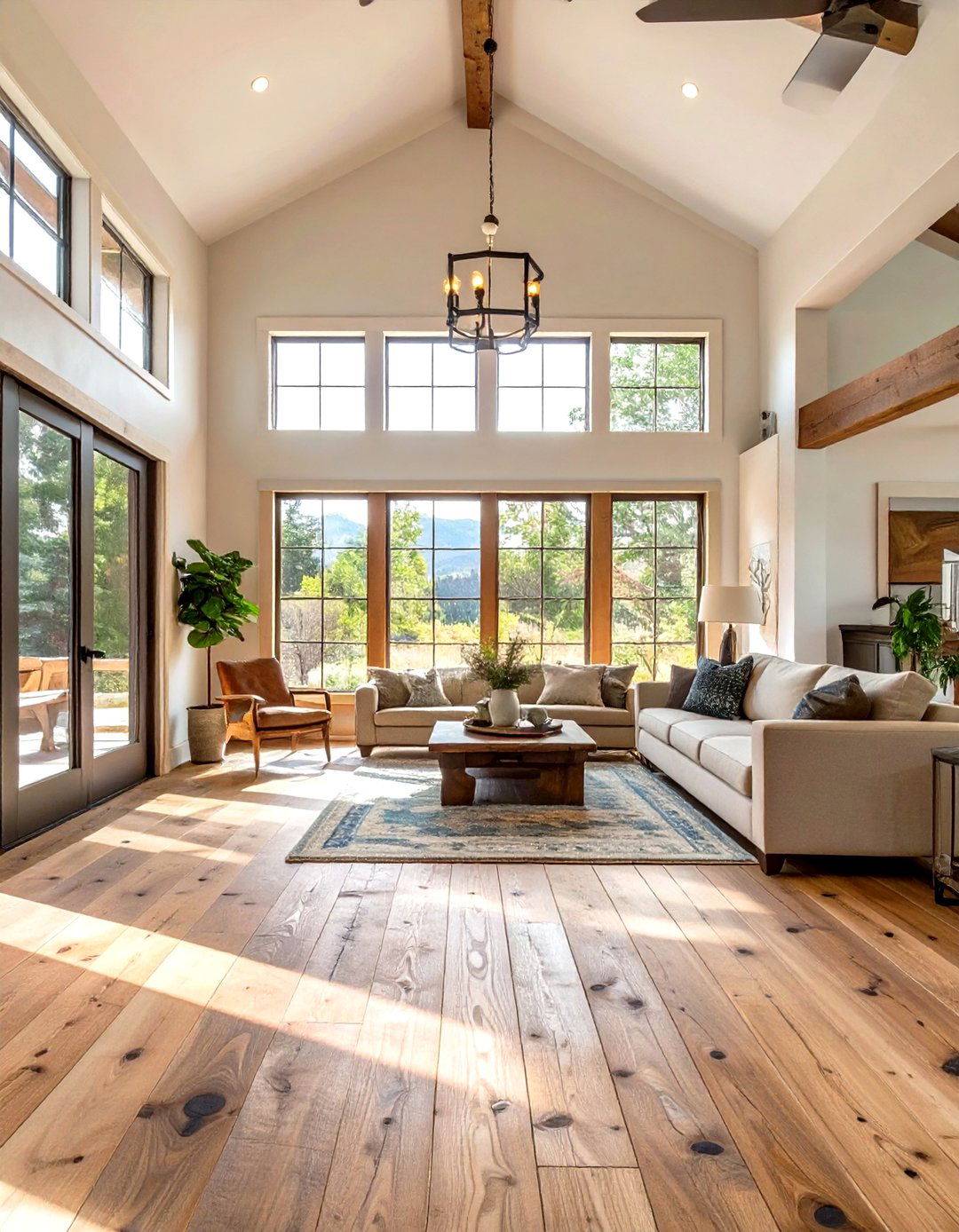 Distressed Wood Plank Flooring - 30 western living room ideas