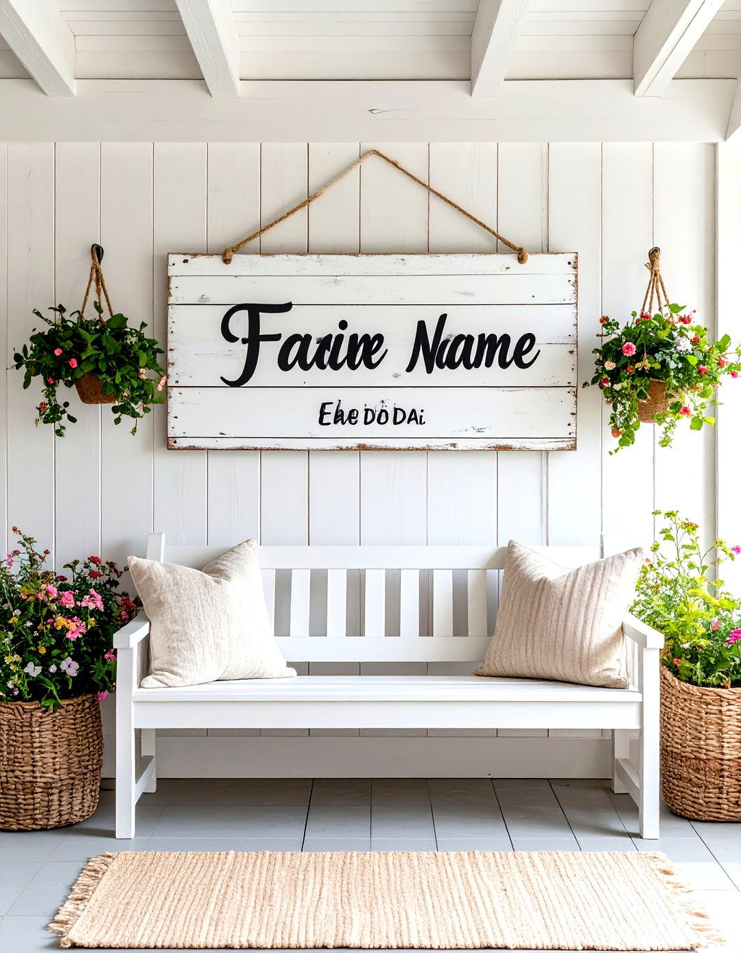 Distressed Wooden Sign with Lettering - 30 farmhouse wall decor ideas
