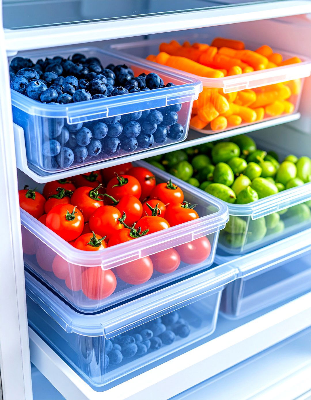 Divided Produce Drawer Bins - 30 kitchen drawer organizer ideas