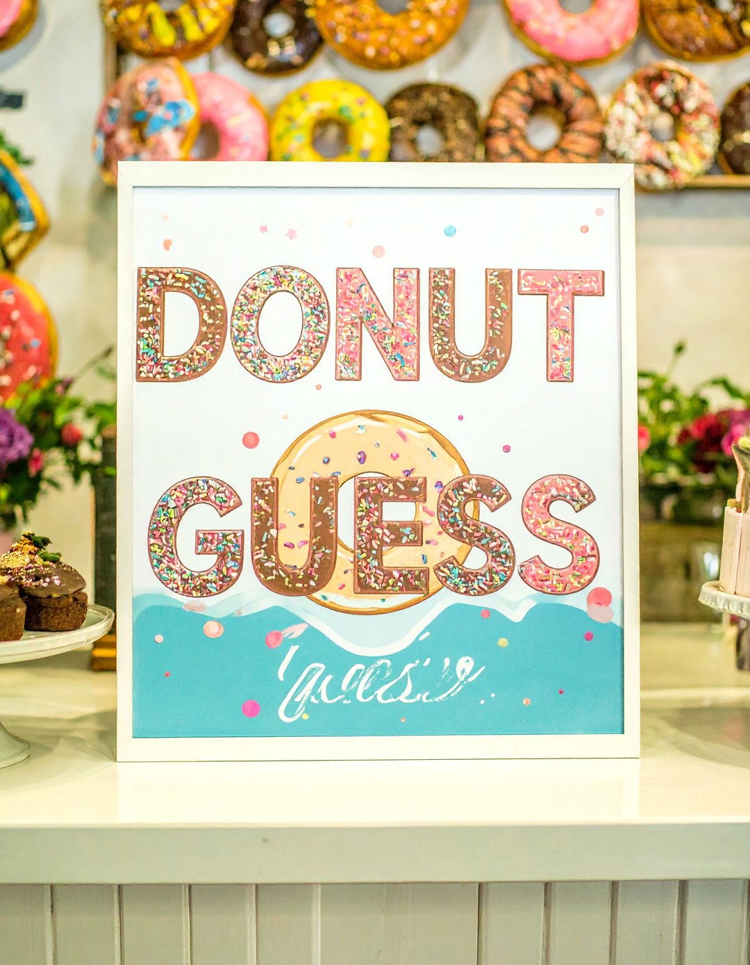Donut Bar Donut Guess Game Sign - 30 baby shower sign ideas