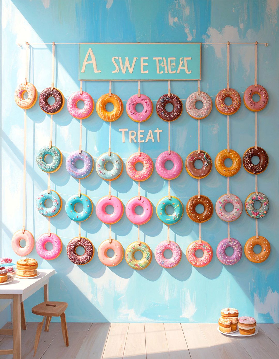 Donut Wall Display - 30 unique baby shower decoration ideas
