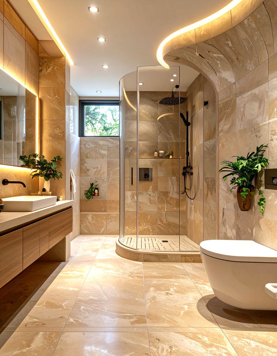 Doorless Snail Shower Design - 30 tub to shower conversion ideas