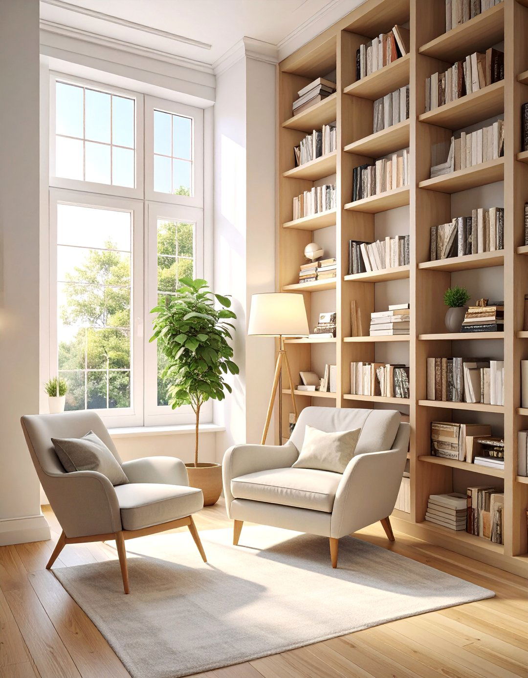 Double Duty Library Entryway - 30 apartment entryway ideas