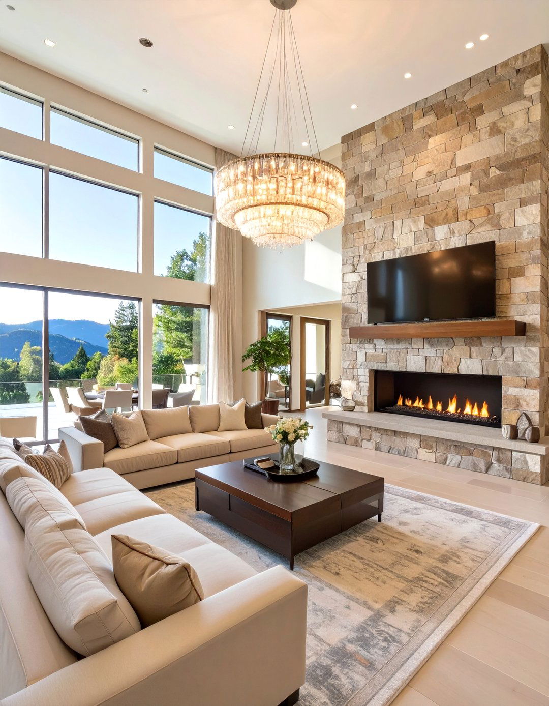 Double Height Living Room Drama - 30 big living room ideas
