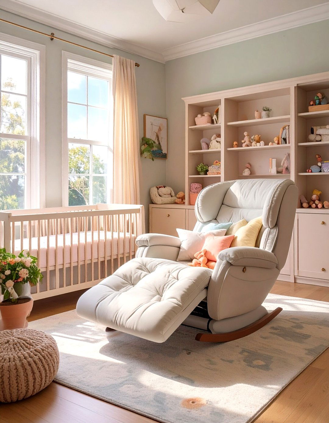 Double Rocking Chair or Glider - 30 twin nursery ideas