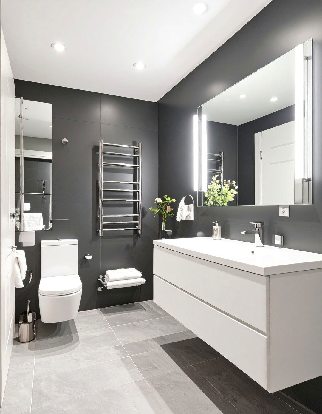 Dramatic Black Bathroom - 30 bathroom wall paint ideas