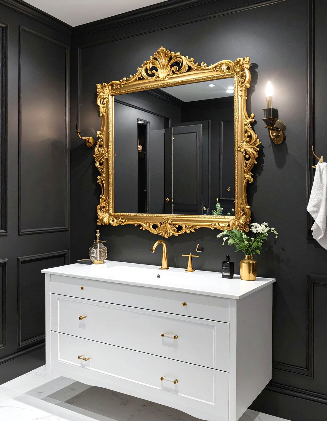 Dramatic Black Bathroom - 30 bathroom paint ideas