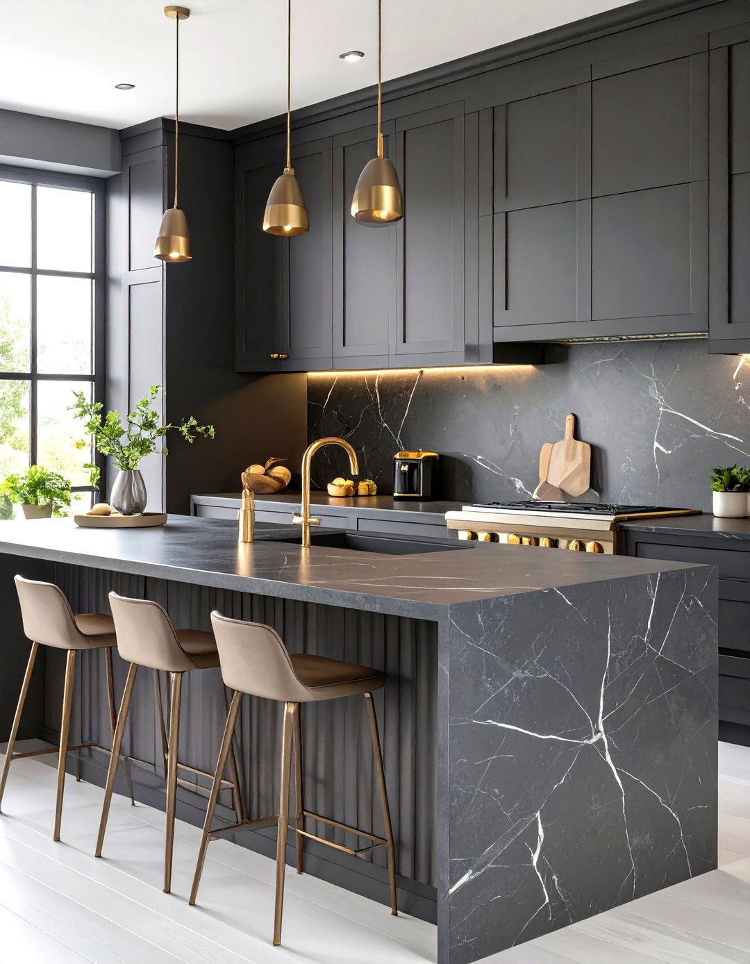 Dramatic Black Kitchen - 30 luxury modern kitchen designs