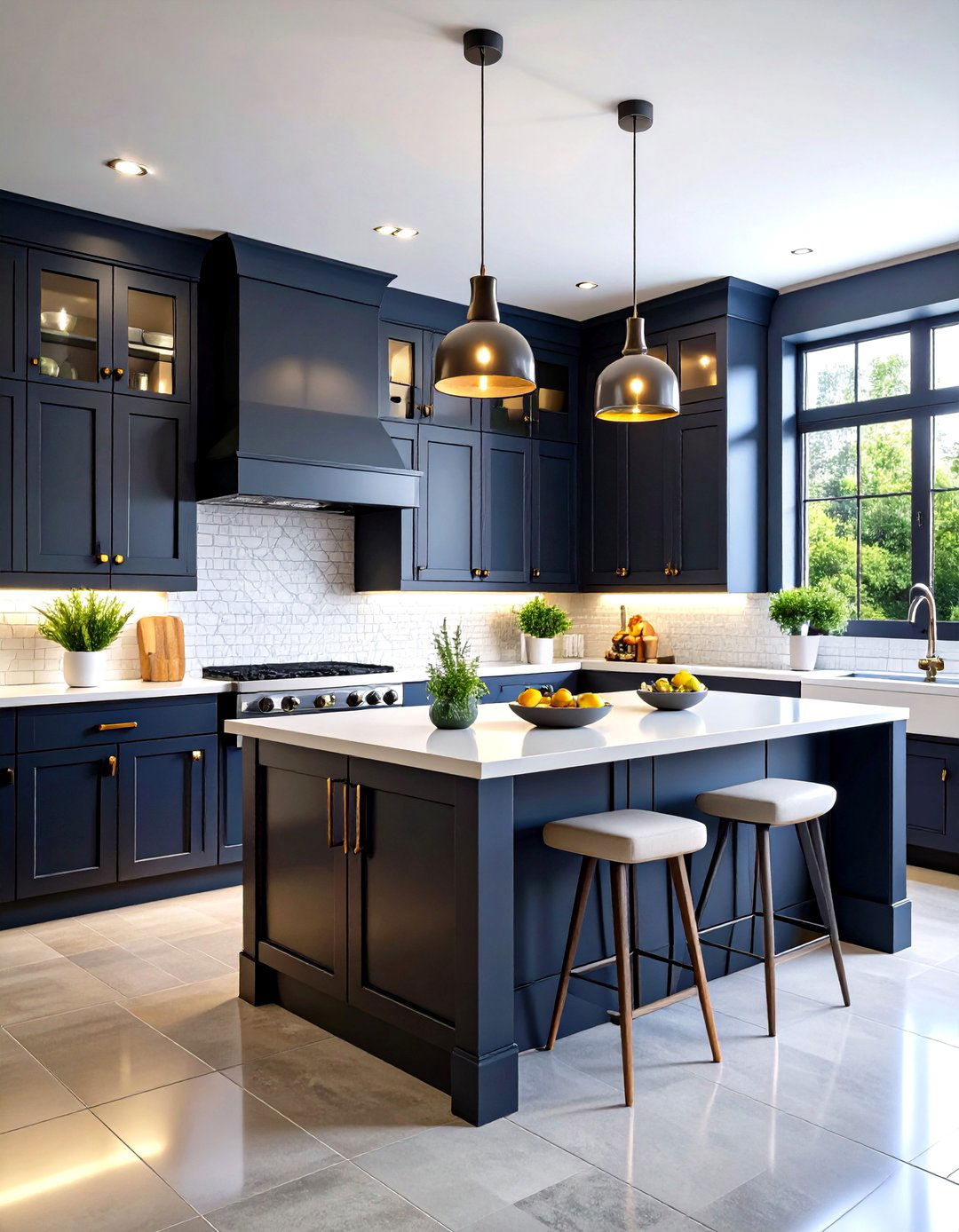 Dramatic Charcoal Gray Kitchen - 30 kitchen painting ideas