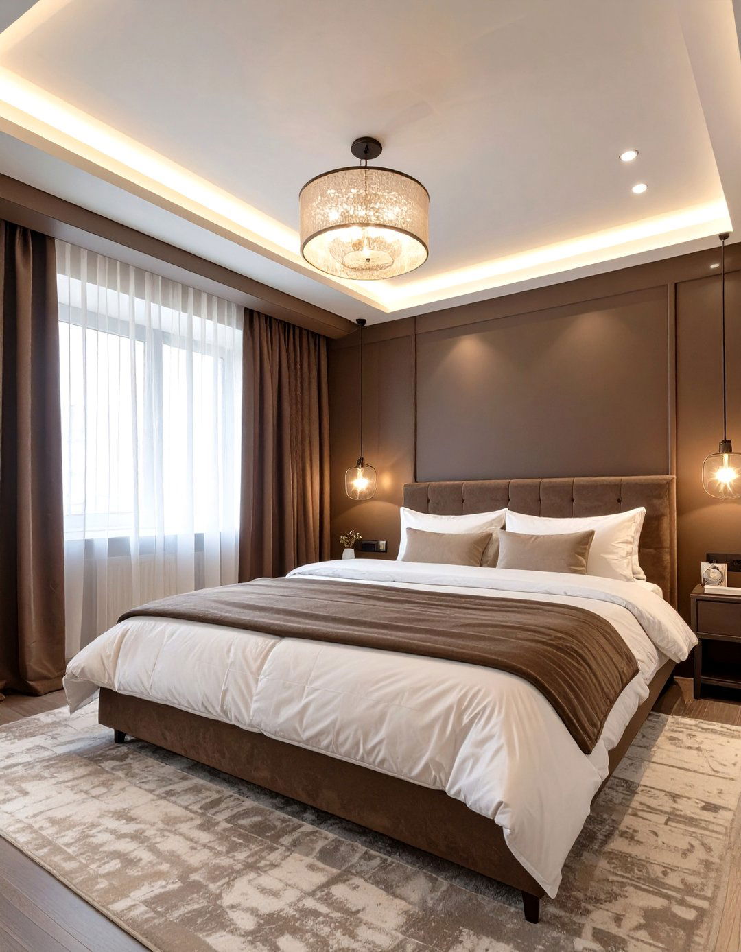 Dramatic Dark Brown Bedroom - 30 brown bedroom ideas