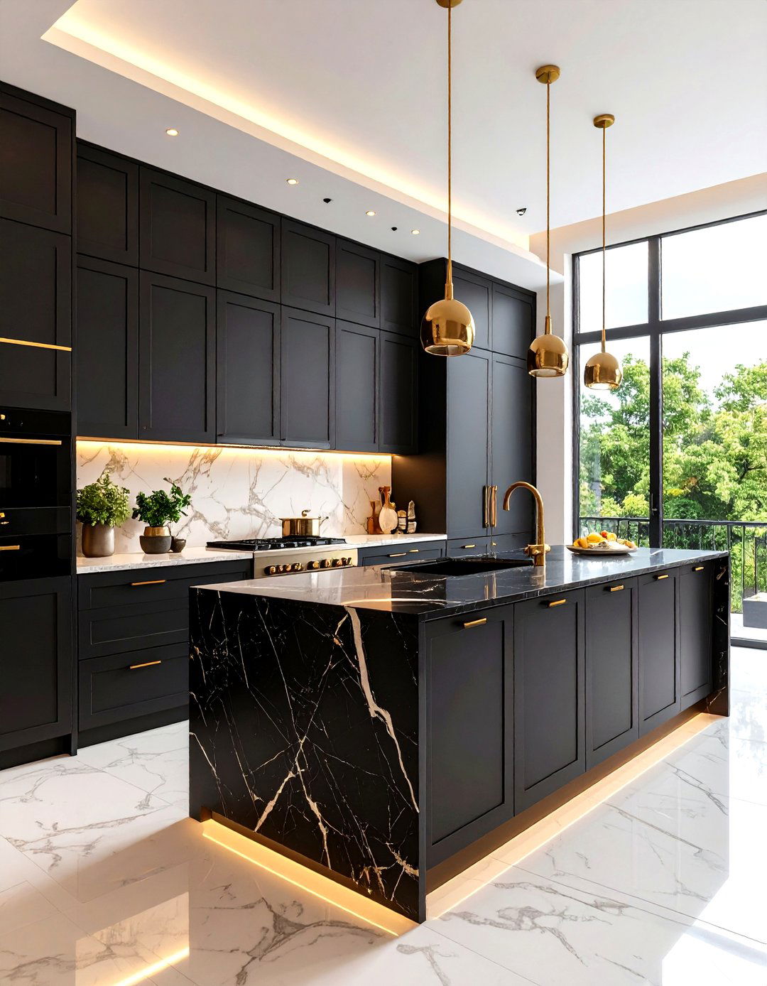Dramatic Dark Galley Kitchen - 30 galley kitchen designs