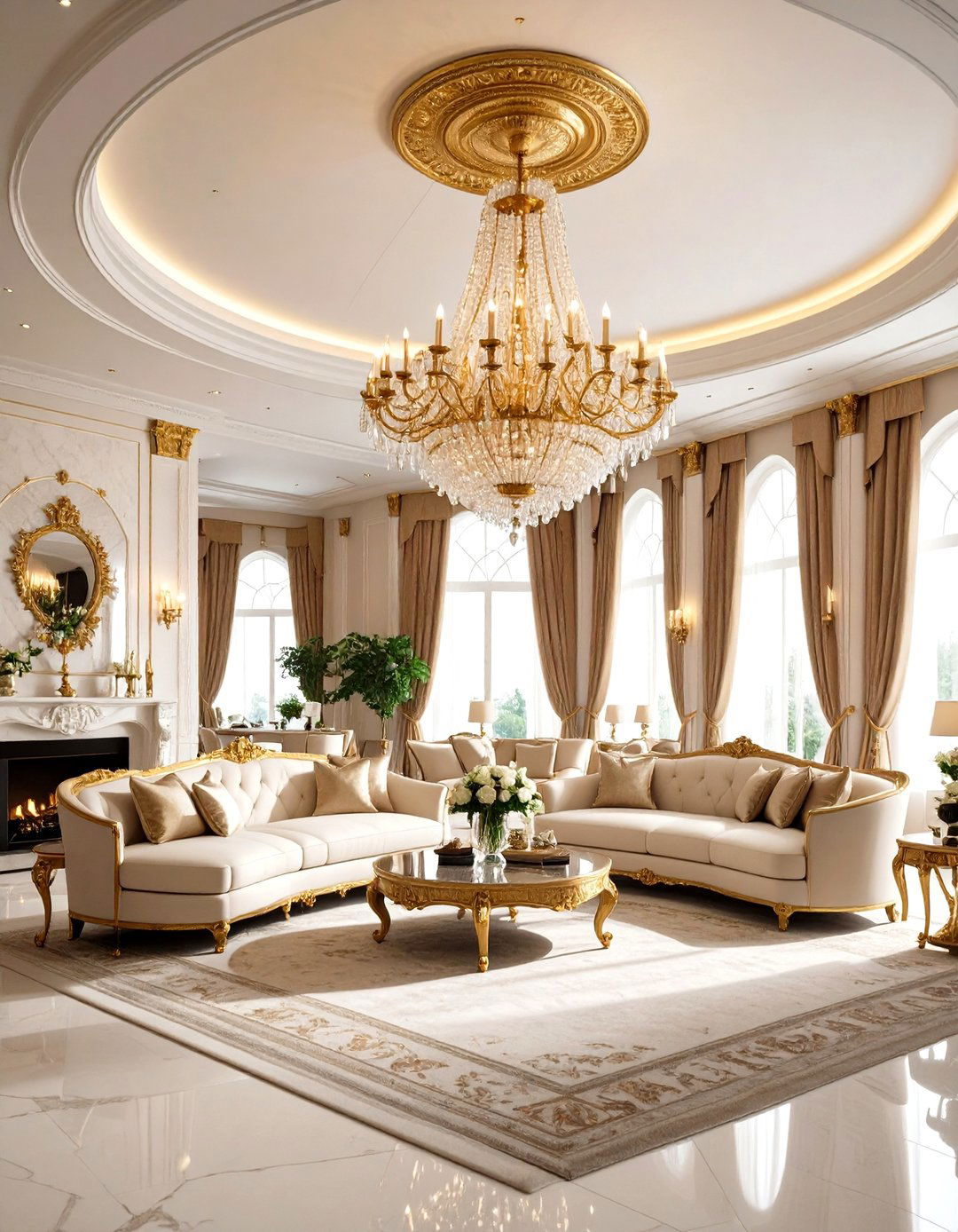 Dramatic Domed Ceiling Centerpiece - 30 living room ceiling ideas
