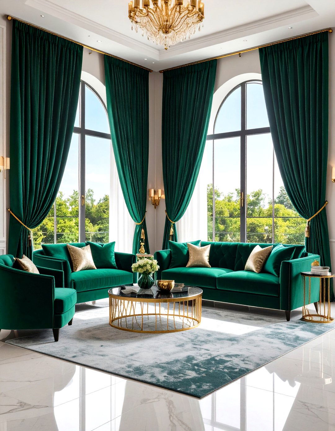 Dramatic Full Length Velvet Drapes - 30 living room window ideas