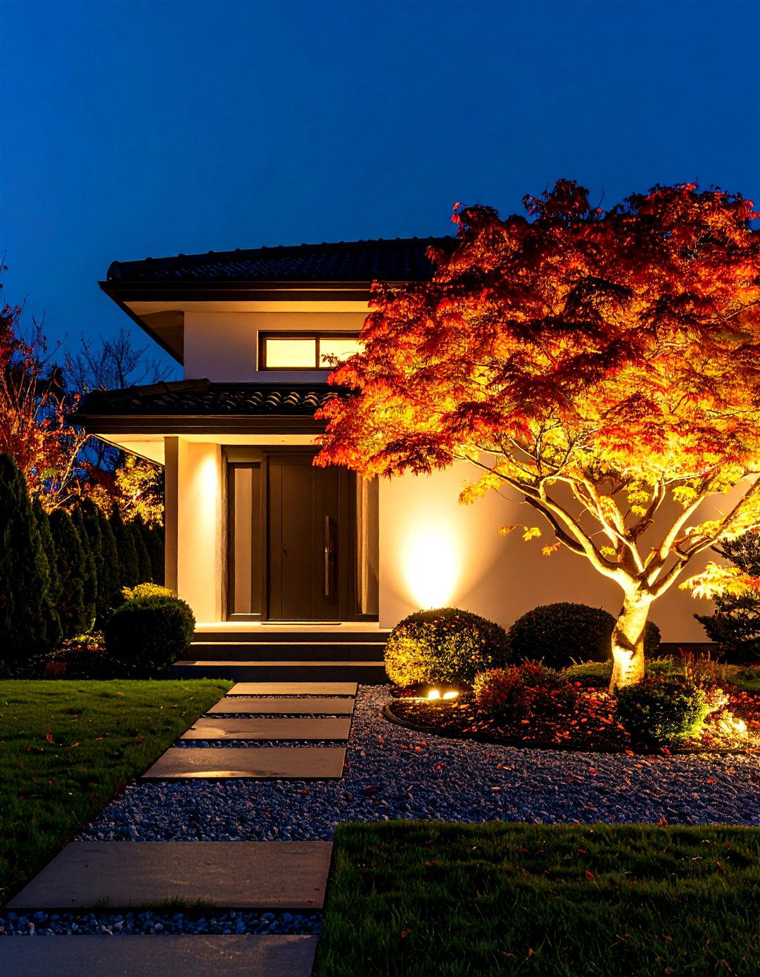 Dramatic Shadow Casting Lights - 30 front yard lighting ideas