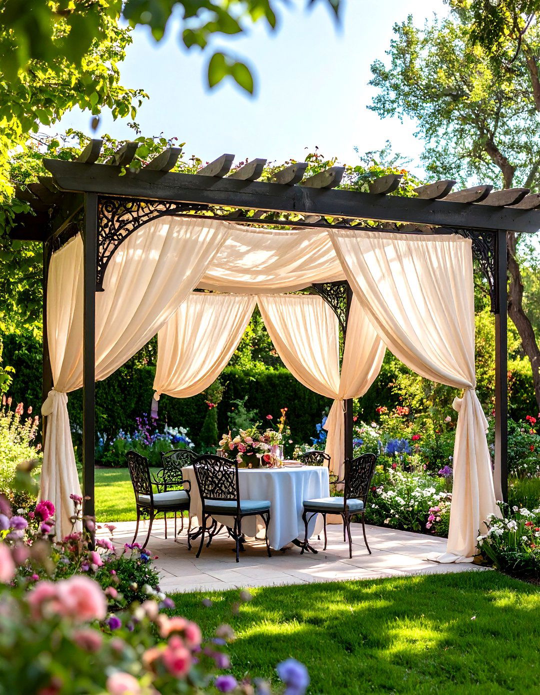 Draped Fabric Swags for a Soft Look - 30 patio shades ideas