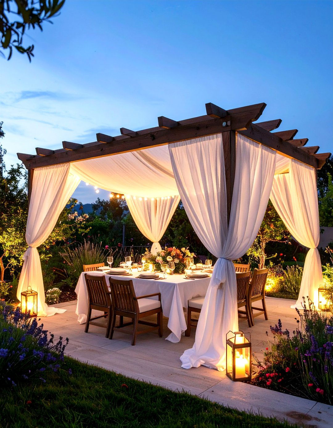 Draping Exterior Grade Fabric for a Canopy - 30 outdoor shade ideas