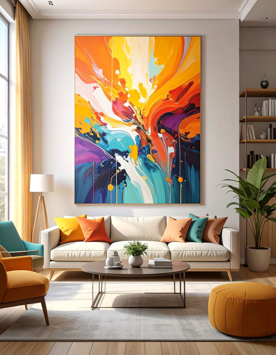 Drawing Attention Upward with Art - 30 small living room design ideas