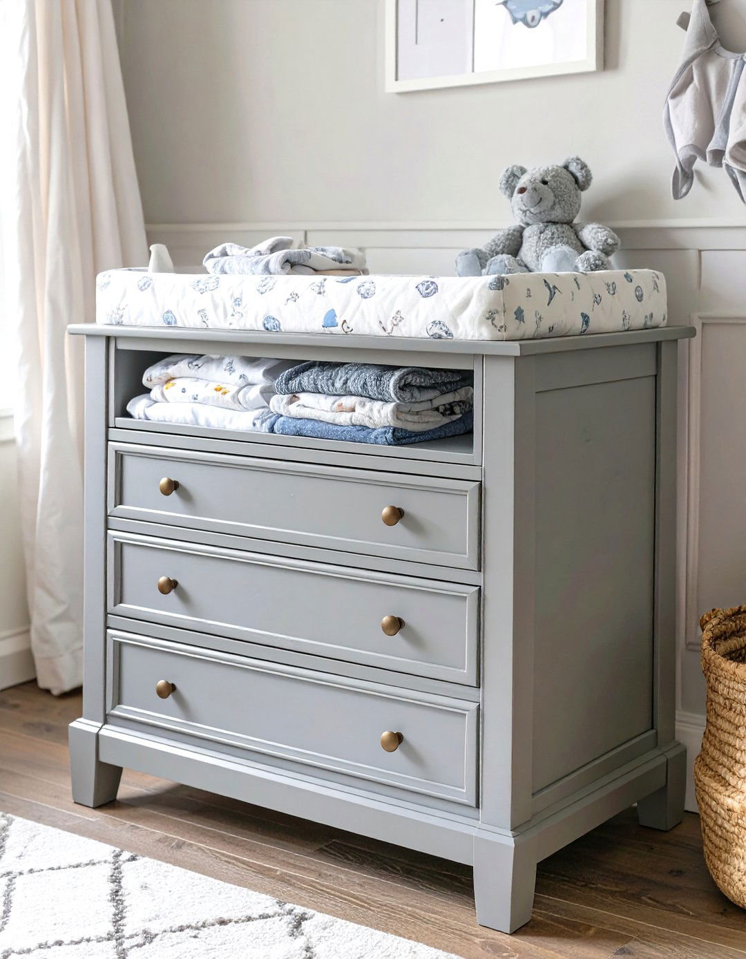 Dresser with Changing Topper - 30 nursery storage ideas
