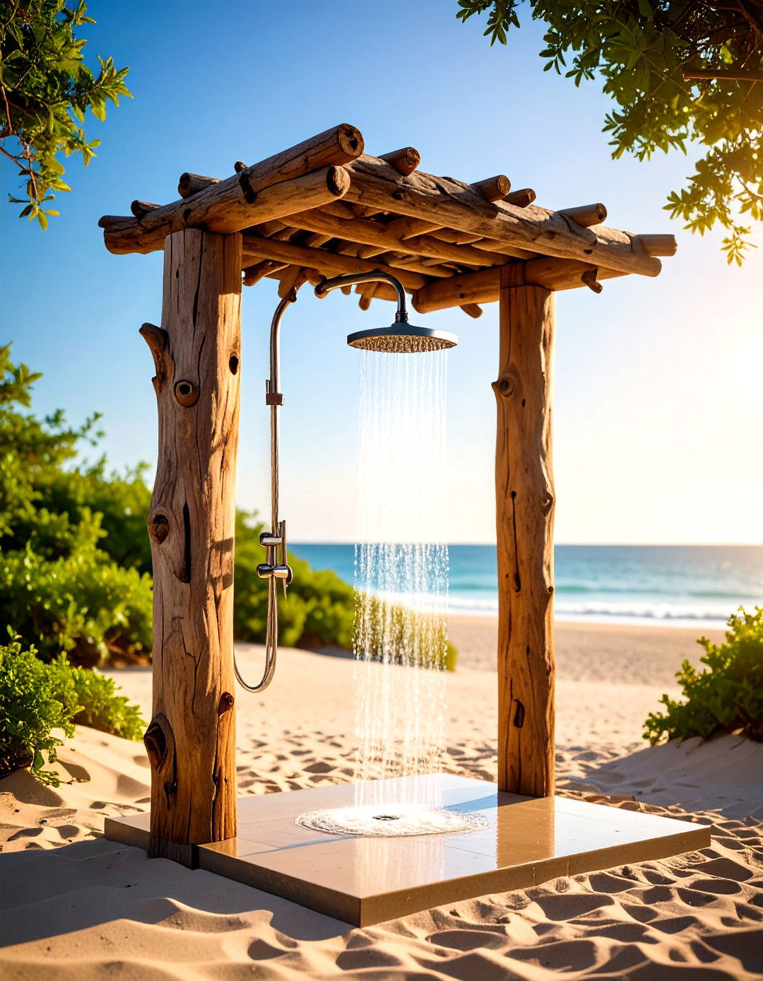 Driftwood Structure Outdoor Shower - 30 outdoor showers ideas