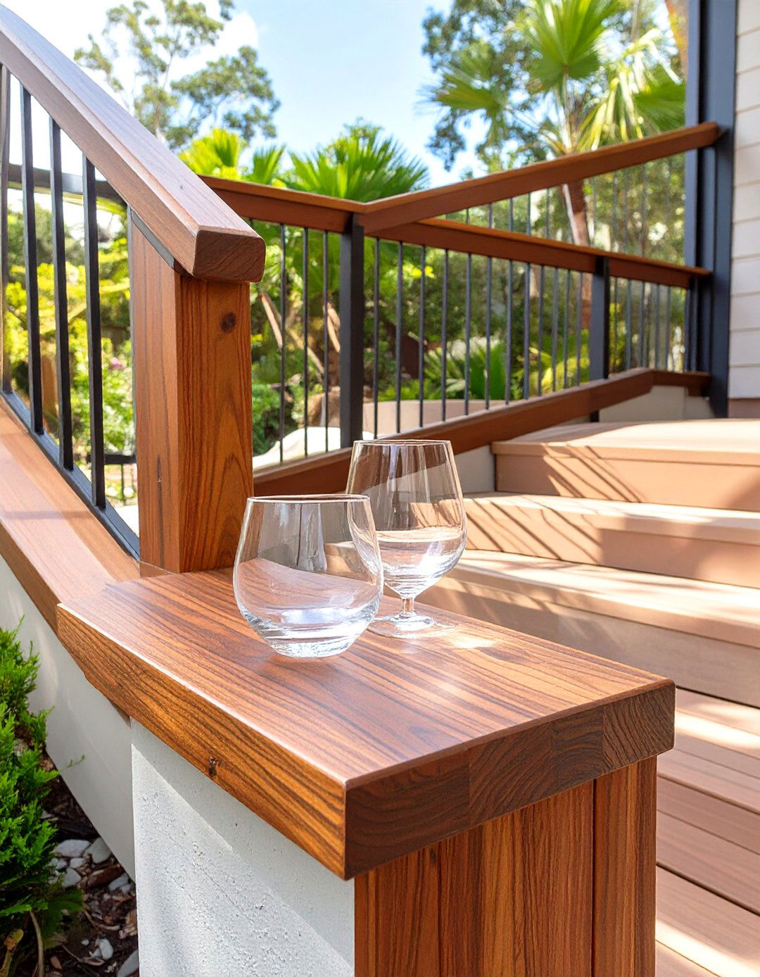 Drink Top Railing 30 Wood Deck Stair Railing Ideas for Safety and Style - We Love Home Blog