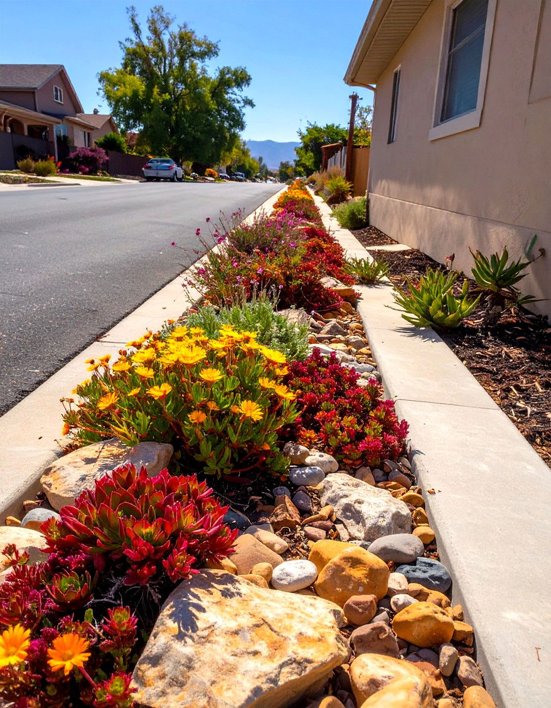 Driveway Strip Rock Garden - 30 simple rock garden ideas