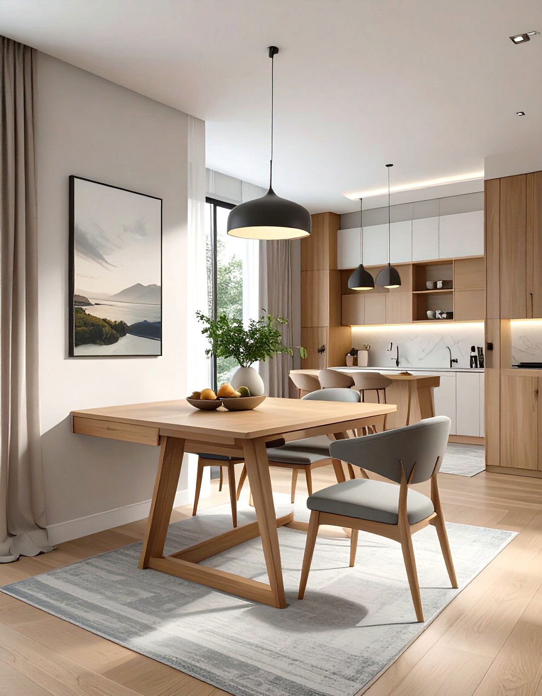 Drop Leaf Console or Dining Table - 30 very small open plan kitchen living room ideas