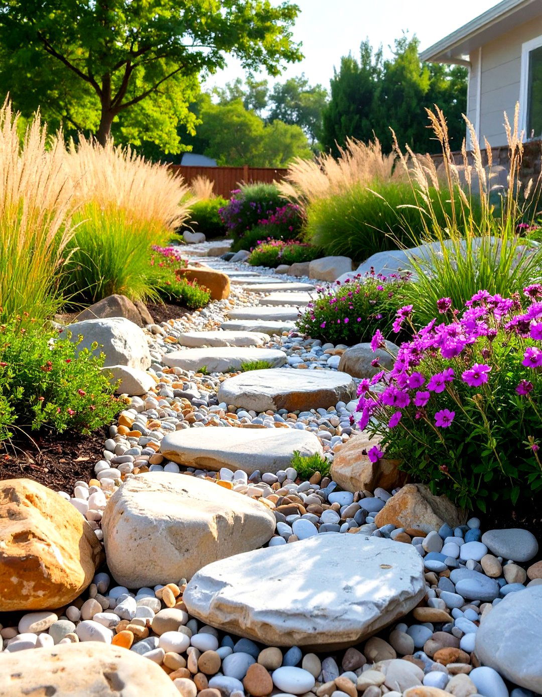 Dry Creek Bed Rock Garden - 30 simple rock garden ideas