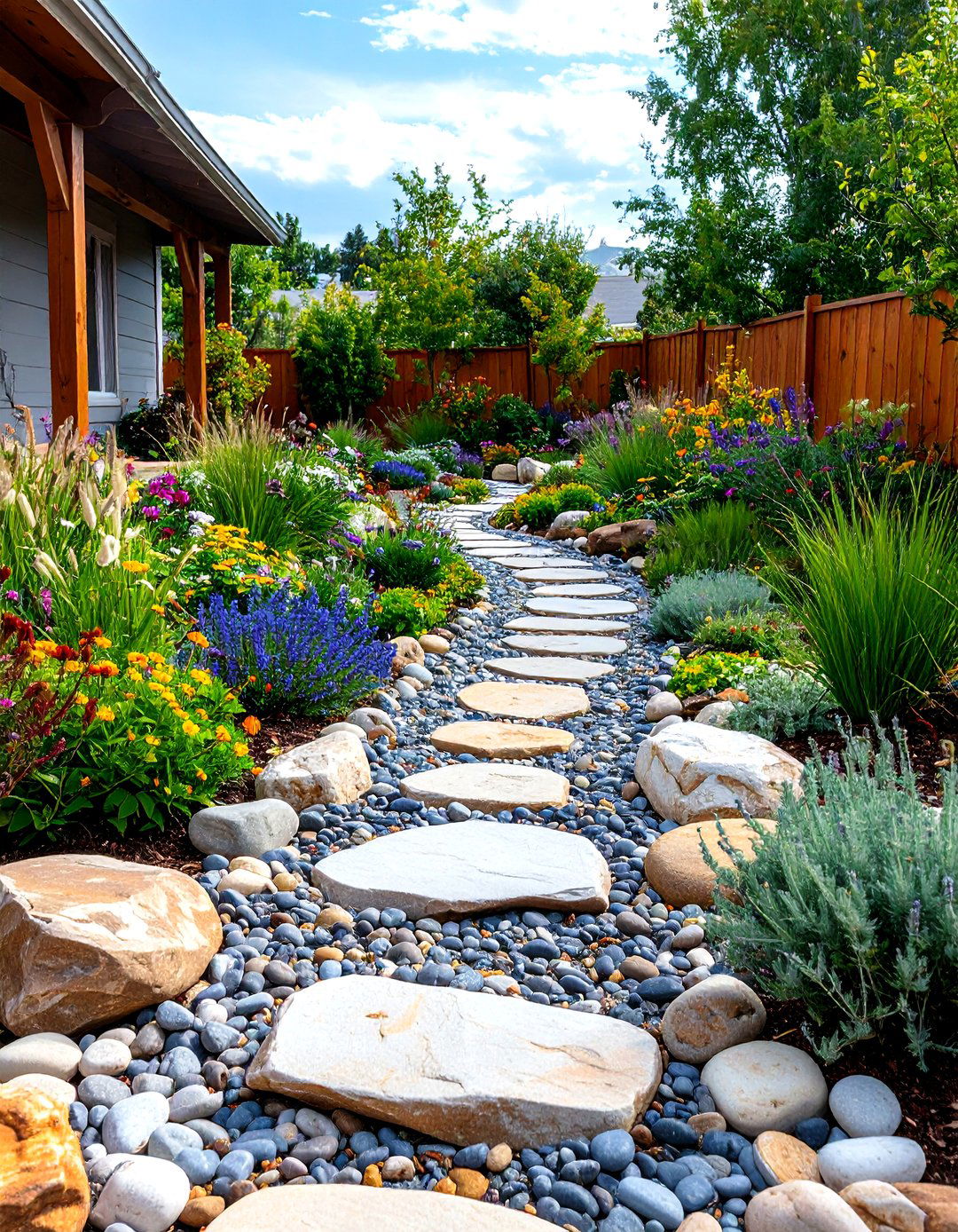 Dry Creek Bed Rock Garden - 30 rock garden designs